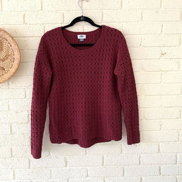 Old Navy Knit Sweater Burgundy - Picture 1 of 7